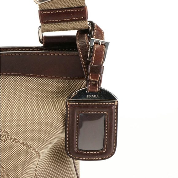Authentic Prada Jacquard Logo Canvas with leather Messenger bag - Picture 3 of 7
